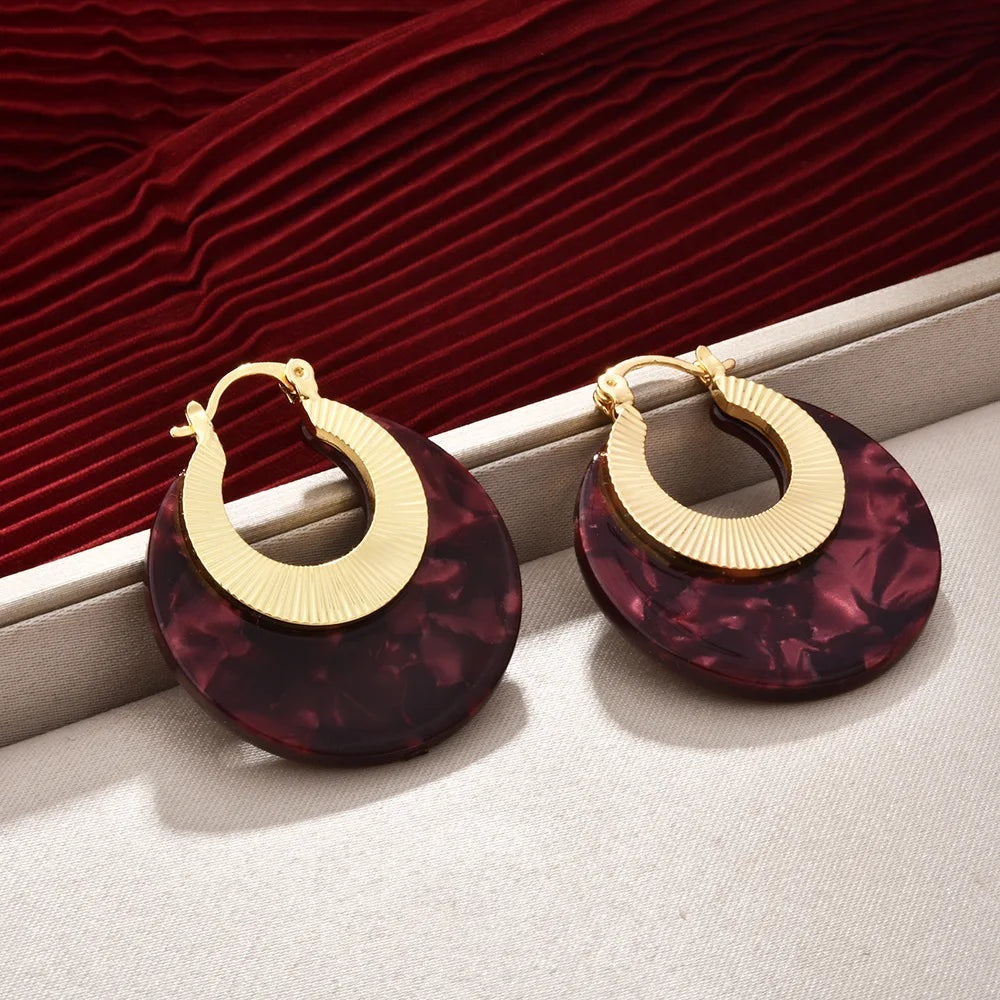 Women's Fashionable Hoop Earrings Artistic Retro High-end Leopard Print Earrings Elegant Trendy Ear Accessories Autumn Winter