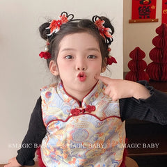 Vintage Chinese Style Glitter Headband for Girls Sweet Cute Hair Accessory for Kids Festive Stock