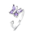 The opening is adjustable. / Purple butterfly