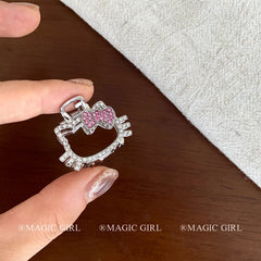 Luxurious 5cm Glitter Bowknot Hair Claw Clip for Girls Cute Kitty Cat Animals Cartoon Hair Clutches Sweet Women's Hair