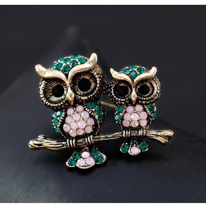 Fashion Bird Animals Rhinestone Glitter Sparking Brooches for Girls Owl Pins Jewelry for Women Ladies Accessories Wholesale