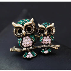 Fashion Bird Animals Rhinestone Glitter Sparking Brooches for Girls Owl Pins Jewelry for Women Ladies Accessories Wholesale