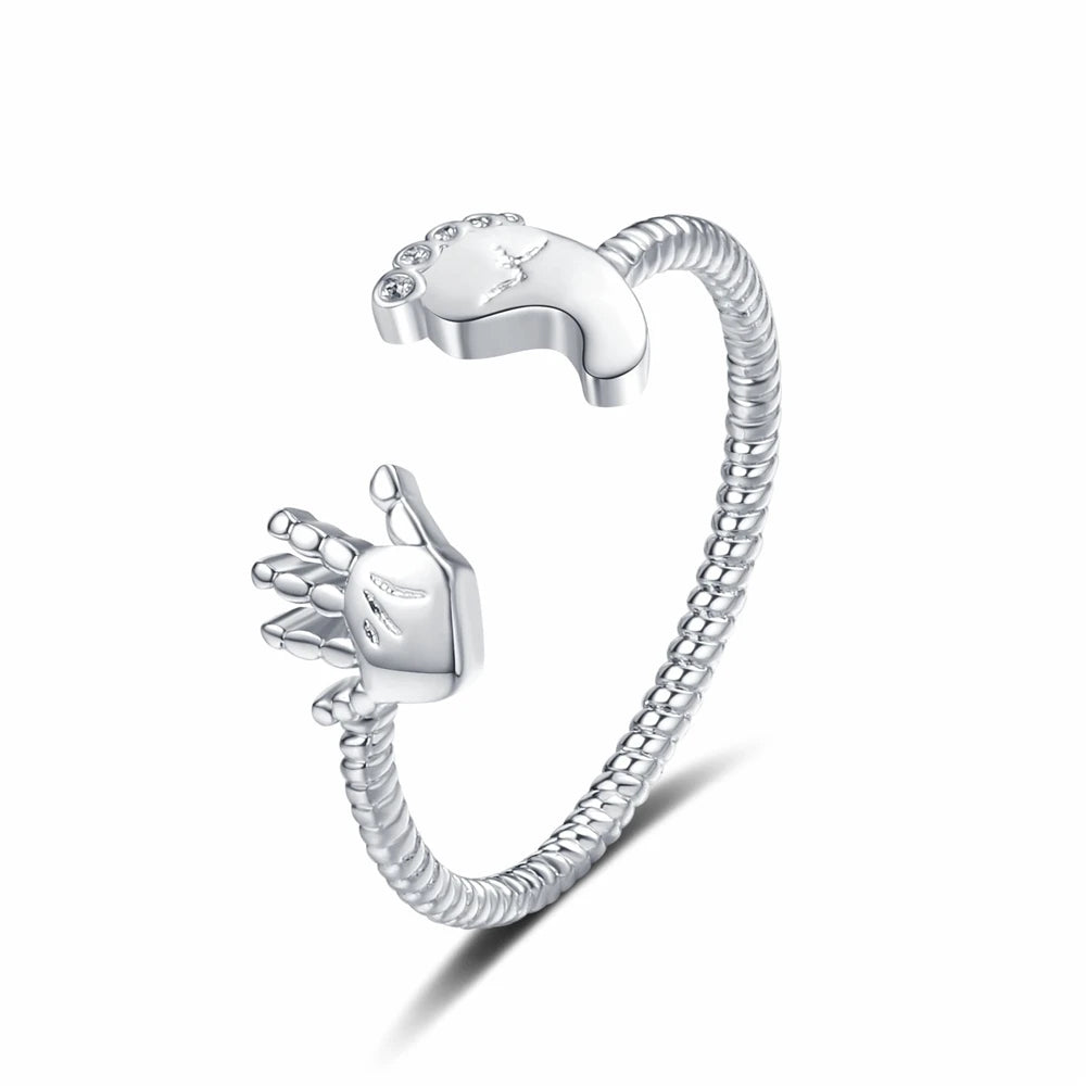Cute Little Foot Rings Women Simple and Adjustable Opening Rings Personalized Fashionable Jewelry Accessory Wholesale Hot Sale