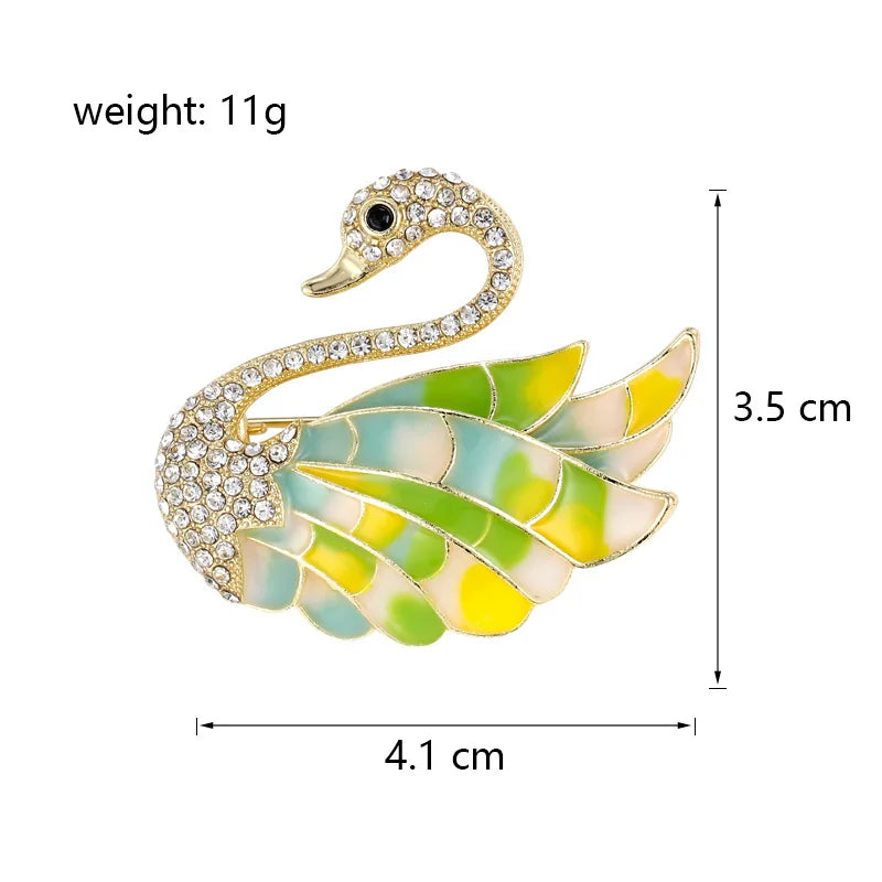 Fashion Sweet Swan Elegant Sweet Brooches for Girls Stylish Glamorous Charms Pins Jewelry for Women Ladies Accessories Wholesale