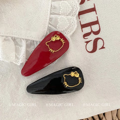Female Red Black High Quality Snap Clips Fashion Cute Elegant Customized Wholesale in Stock Hairpins Accessories for Women Daily