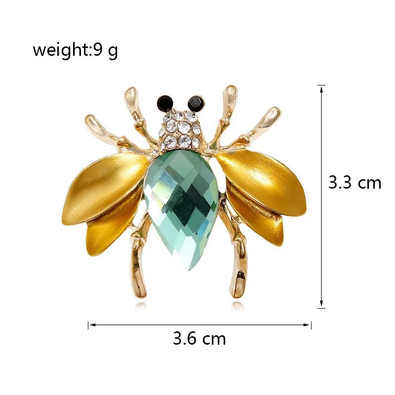 Fashion Trendy Bees Animals Glitter Rhinestone Sparkle Brooches for Girls Stylish Cute Sweet Jewelry for Women Ladies Accessory