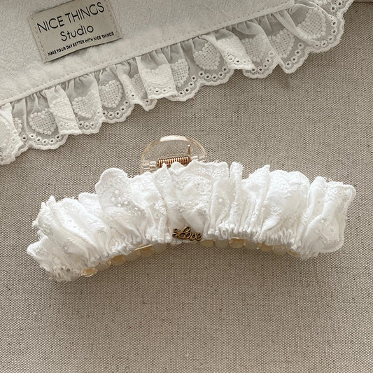 Women White Minimalistic Hair Claw Clips Trendy Elegant Beauty Customized Wholesale in Stock Hairpins Accessory for Girls Daily