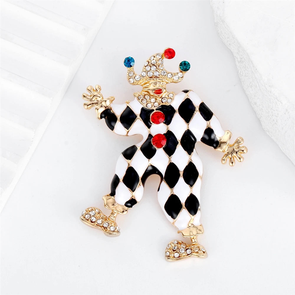Fashion Trendy Stylish Classic Clown Brooches for Girls Glamorous Charms Pins Jewelry for Women Ladies Accessories Hot Sale