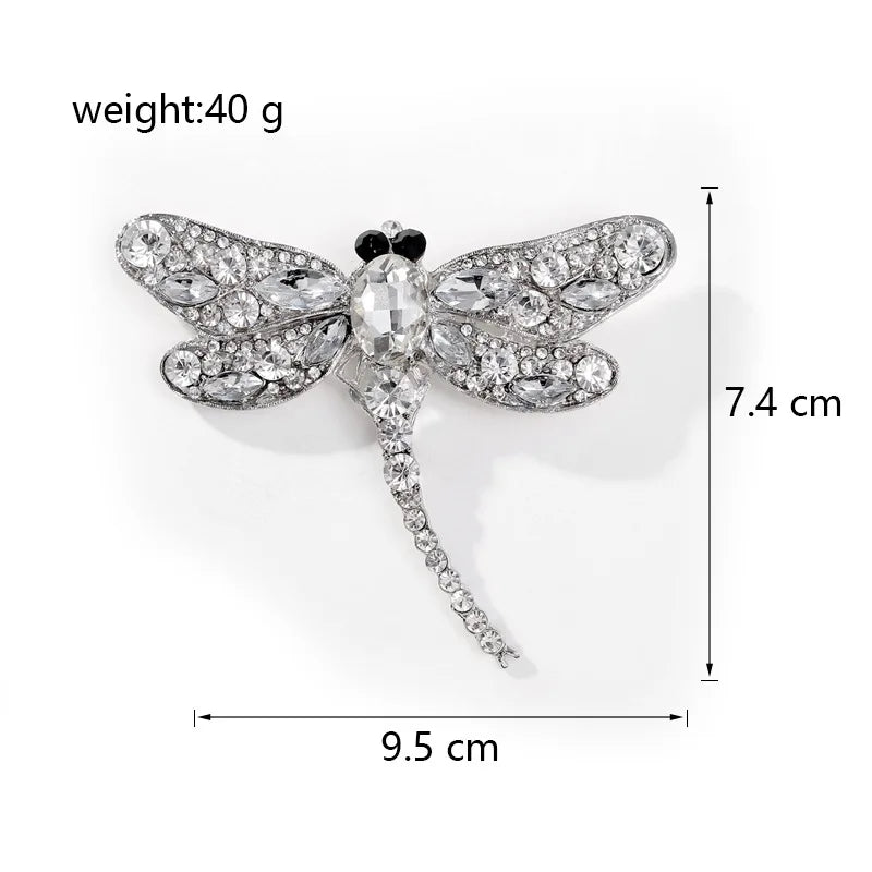 Fashion Sweet Rhinestone Elegant Brooches for Girls Animals Dragonfly Pins Jewelry for Women Ladies Accessories Wholesale