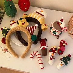 Fashion Christmas Style Head Band for Girls Kids Candy Snowman Star Sweet Cute Hair Band for Women Ladies Hair Accessories