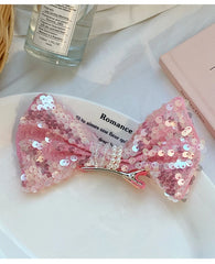 Classic Solid Color Glitter Lustrous Hair Clips for Baby Girls Sweet Cute Bowknot Alligator for Kids Children Hair Accessories