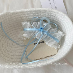 Sweet Cute Lace Bowknot Ribbon Hair Claw Clips for Girls Elegant Princess Style Clutches for Women Ladies Hair Accessories