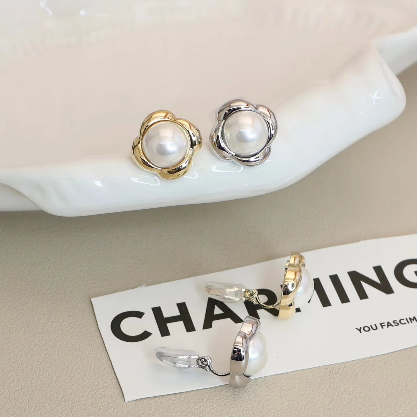 Ladies Hot Sale Flower Shape Mini Clip-on Earring Fashion Elegant Charms Luxurious Bulk Order Jewelry Accessories for Causal