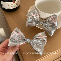 Classic Bowknot Glitter Lustrous Hair Clips for Baby Girls Fashion Sweet Cute Alligators for Kids Children Hair Accessories