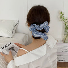 Fabric Plaid Black Blue Ponytail Holder Hair Thick Thin Hair Fashion Elegant in Stock Hair Ties Accessories for Women Kids Daily