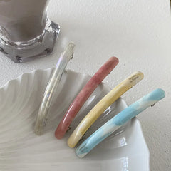 Elegant Sweet Cute Girls Barrettes Acetate Minimalistic Solid Color Hair Clips Stylish Alloy Hair Accessories for Ladies Parties