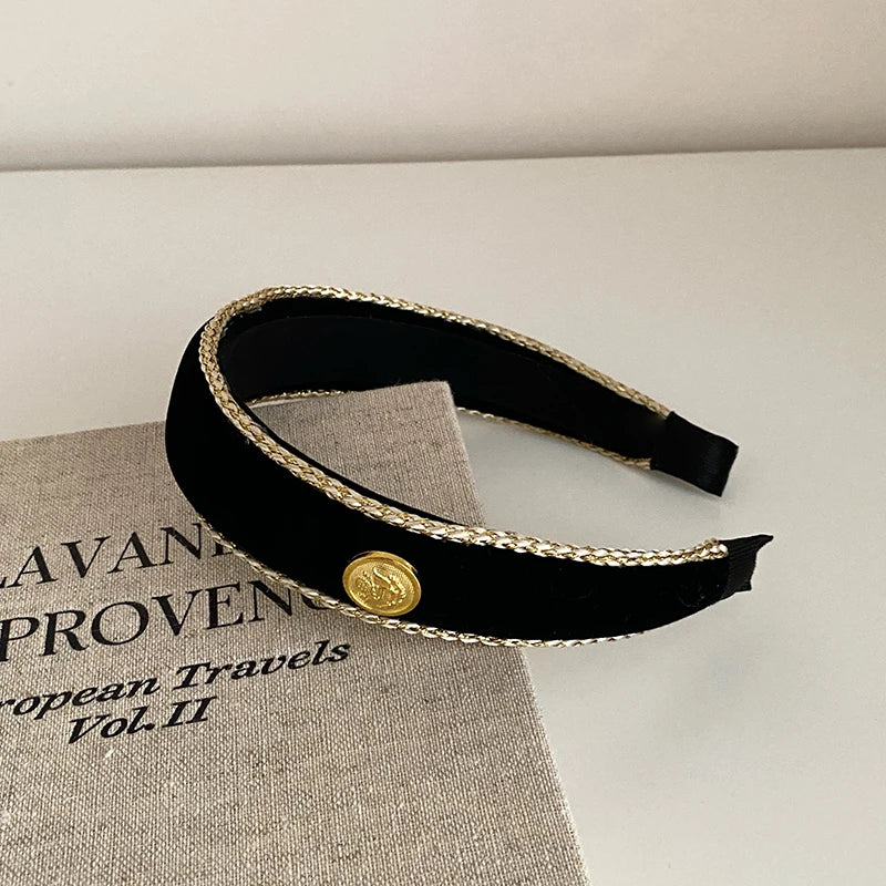 Female Solid Color Wide Hairbands Elegant Vintage Simple Customized Wholesale in Stock Headbands Accessories for Women Office