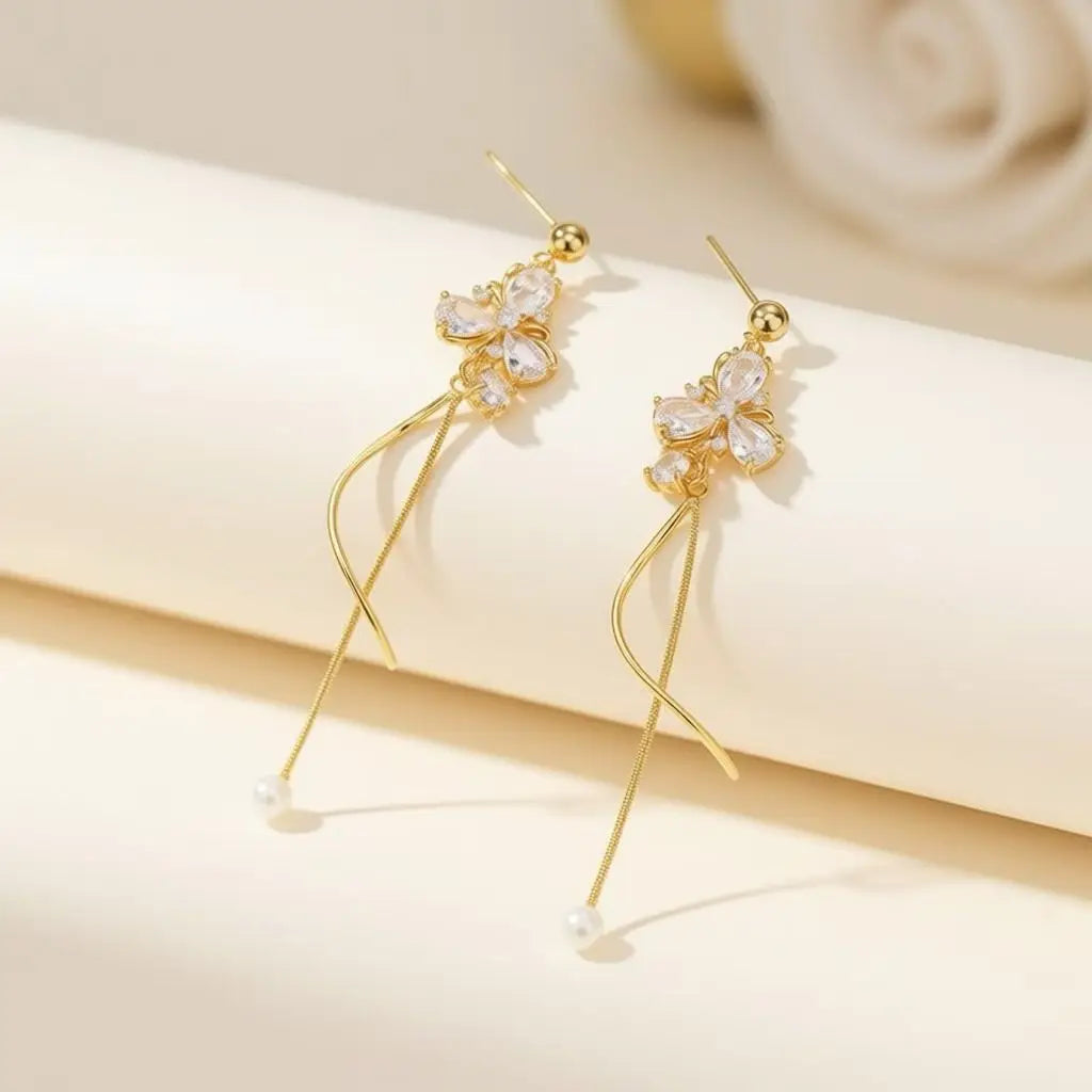Fashion Elegant Tassel Animals Bowknot Drop Earrings for Girls Sweet Trendy Jewelry for Women Lady Accessories Chinese Supplier