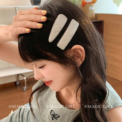 Silver Rectangle Hair Clips for Women Girls Ladies Stylish Simple Trendy Hair Accessories Made of Alloy for Parties