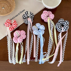 Flower Fashion Ribbon Lace Scrunchies for Baby Girls Sweet Cute Kawaii Hair Ties for Kids Children Hair Accessories in Stock