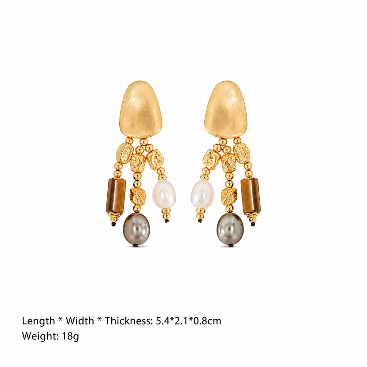 Fashion Baroque Pearl S925 Silver Drop Earrings for Girls Copper 18K Gold Jewelry for Women Ladies Tiger Eye Stone Wholesale