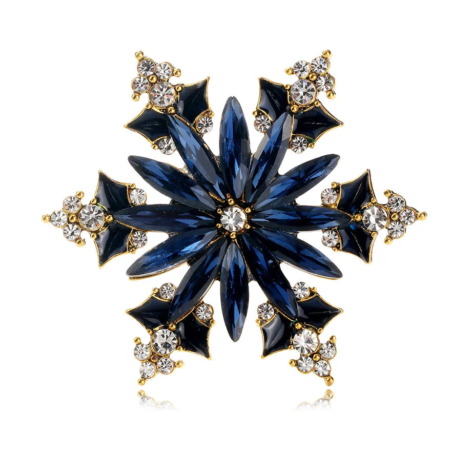 Fashion Glitter Luxury Snow Flake Sweet Brooches for Girls Trendy Stylish Pins Jewelry for Women Ladies Accessories Wholesale