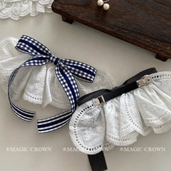 Bowknot Large Solid Color Plaid Hair Clips Grace Stylish New Design Handmade Hair Claws for Women Daily Street Use Accessories