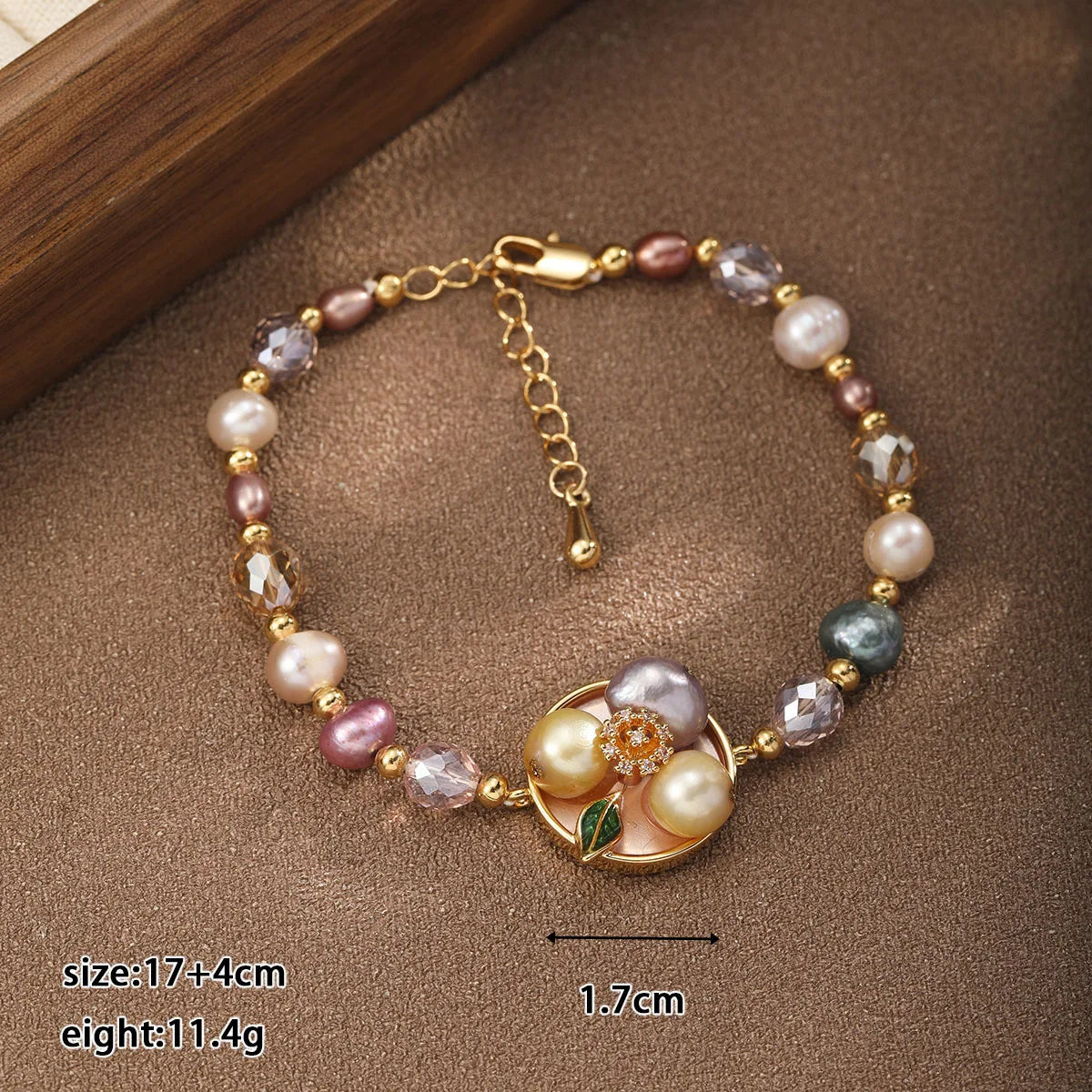 Fashion Freshwater Pearl Glass Crystal Flower Bracelets for Girls Trendy Jewelry for Women Ladies Wholesale China Factory