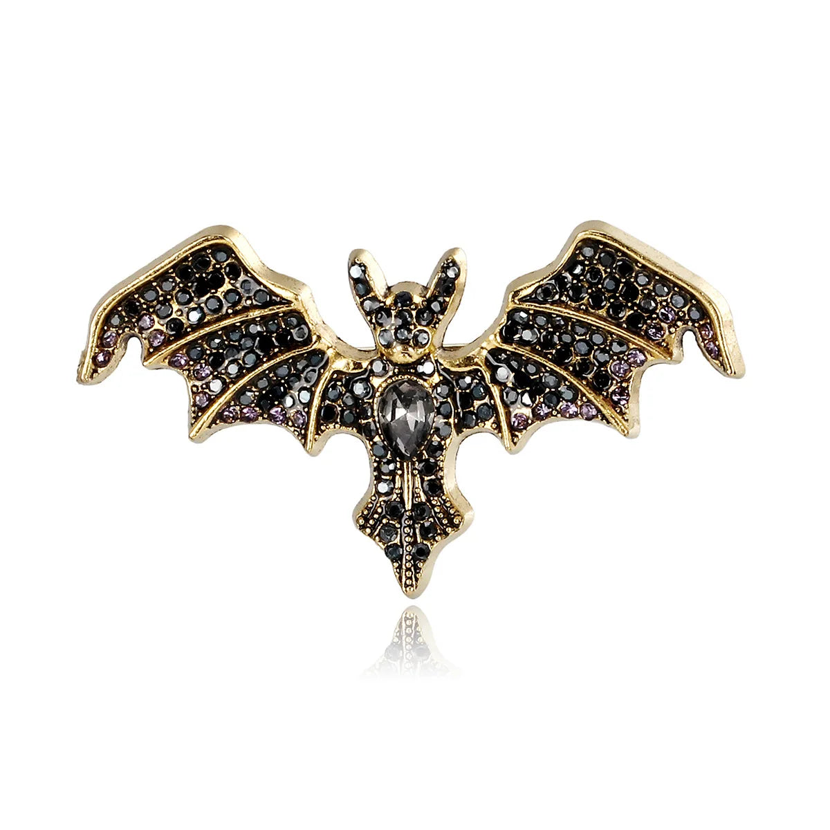 Fashion Dainty Glitter Rhinestone Sparking Bat Animals Brooches for Girls Trendy Pins Jewelry for Women Ladies Accessories