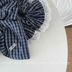 American Academy Style High Elastic Scrunchies Fresh Vintage Hair Accessories for Girls Sweet Daily Use Plaid Hair Ties