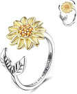 The opening is adjustable. / Silver(Leaf Sunflower)