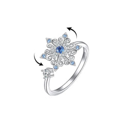 Snowflake Rotating Adjustive Rings Women's Light Luxury High-end Finger Ring for Christmas Party Wedding Accessories Wholesale