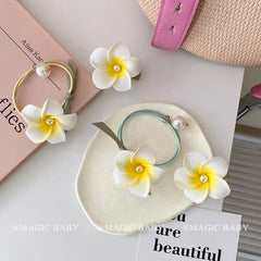 Sweet Cute Flower Hair Clips for Kids Teens Imitation Pearl Fashion Alligators Alloy Plastic Hair Accessories for Party Stock
