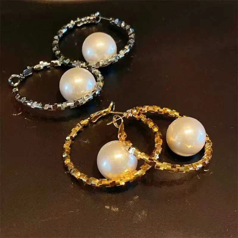 Luxury Glitter Fashion Elegant Drop Earrings for Girls Imitation Pearl Glitter Sparkle Jewelry for Women Ladies Accessories