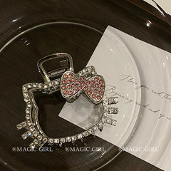 Luxurious 5cm Glitter Bowknot Hair Claw Clip for Girls Cute Kitty Cat Animals Cartoon Hair Clutches Sweet Women's Hair