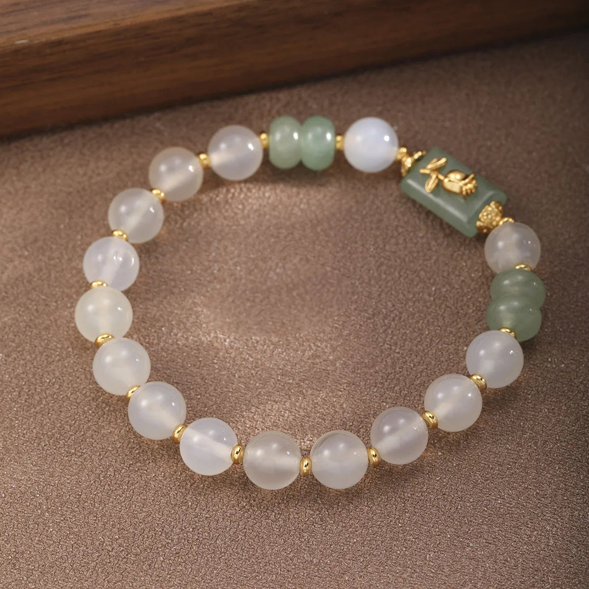 Fashion Green Aventurine Beads Bracelets for Girls Elegant Vintage Jewelry Chinese Style for Women Ladies Wholesale Sweet