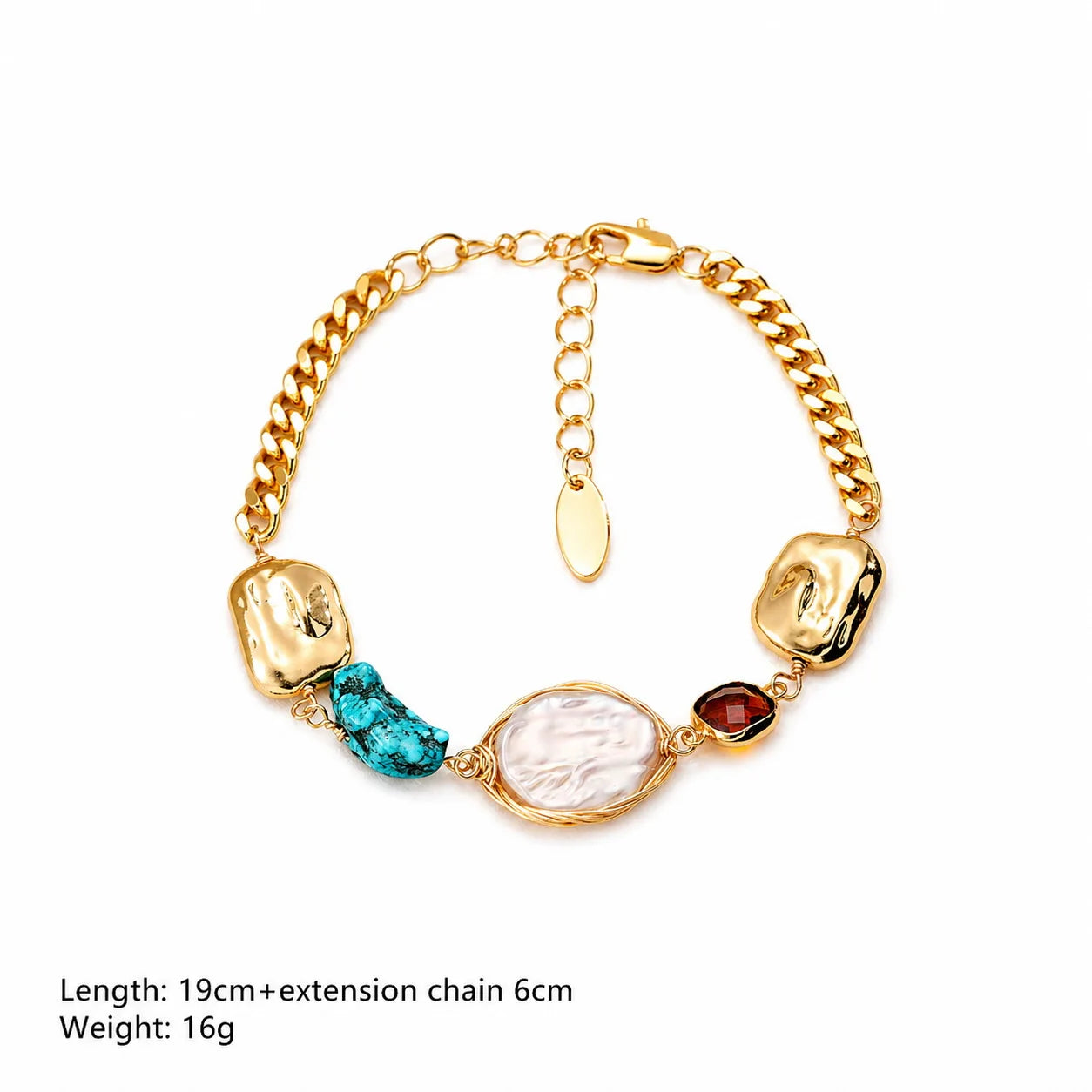 Fashion Turquoise Baroque Pearl Natural Stone Freshwater Pearl Bracelets for Girls Vintage Jewelry for Women Ladies Wholesale