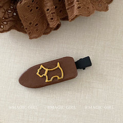 New Arrival Dog Pattern Hair Clips Mallard Color Elegant Alligator Duckbill Barrettes Fashion Hair Accessories for Women Girls