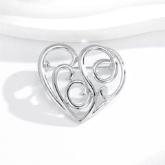 Fashion Simple Minimalistic Heart Shaped Brooches for Girls Sweet Elegant Pins Jewelry for Women Ladies Accessories Wholesale