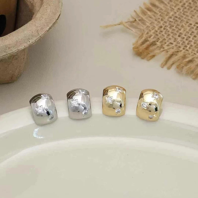 Women Hot Sale Mini Clip-on Hoop Earring Fashion Glamorous Latest Affordable High Quality Wholesale Jewelry Accessory for Daily