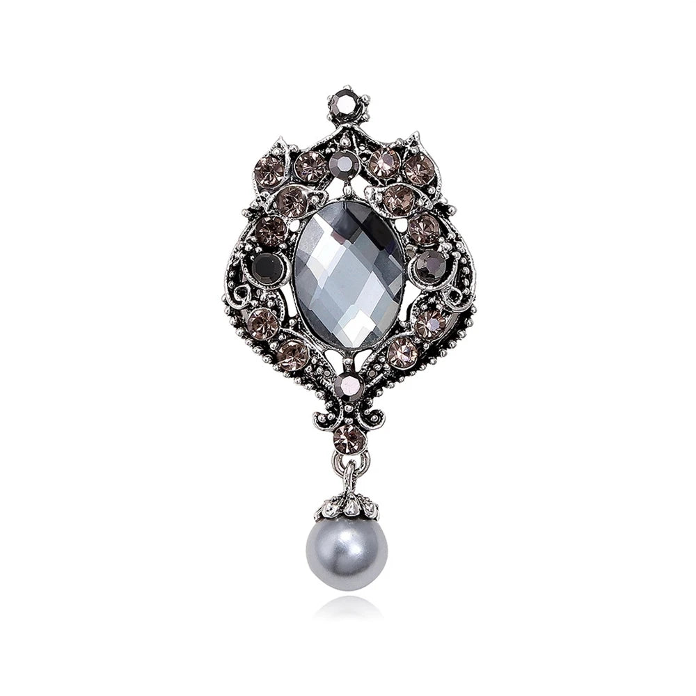 Fashion Luxury Glitter Sparing Glitter Brooches for Girls Vintage Retro Charms Dainty Pins Jewelry for Women Ladies Accessories