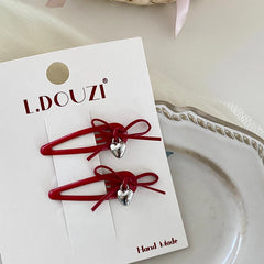 Chic Solid Color Sweet Bowknot Heart Shaped Hair Clips for Girls Fashion Graceful Haarspange for Women Ladies Hair Accessories