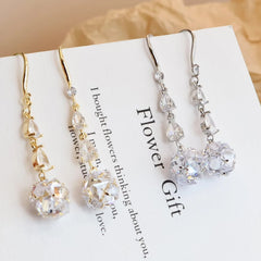 Women Imitation Pearl Star Rhinestone Decorative Drop Earring Sequined Glitter Elegant Chic Bulk Jewelry Accessories for Causal