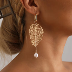 Fashion Sweet Leafs Trendy Elegant Drop Earrings for Girls Stylish Dainty Glamorous Graceful Jewelry for Women Ladies Accessory