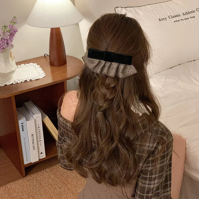 Fashion Elegant Ribbon Bowknot Princess Style Hair Clips for Girls Trendy Classic Barrettes for Women Ladies Hair Accessories