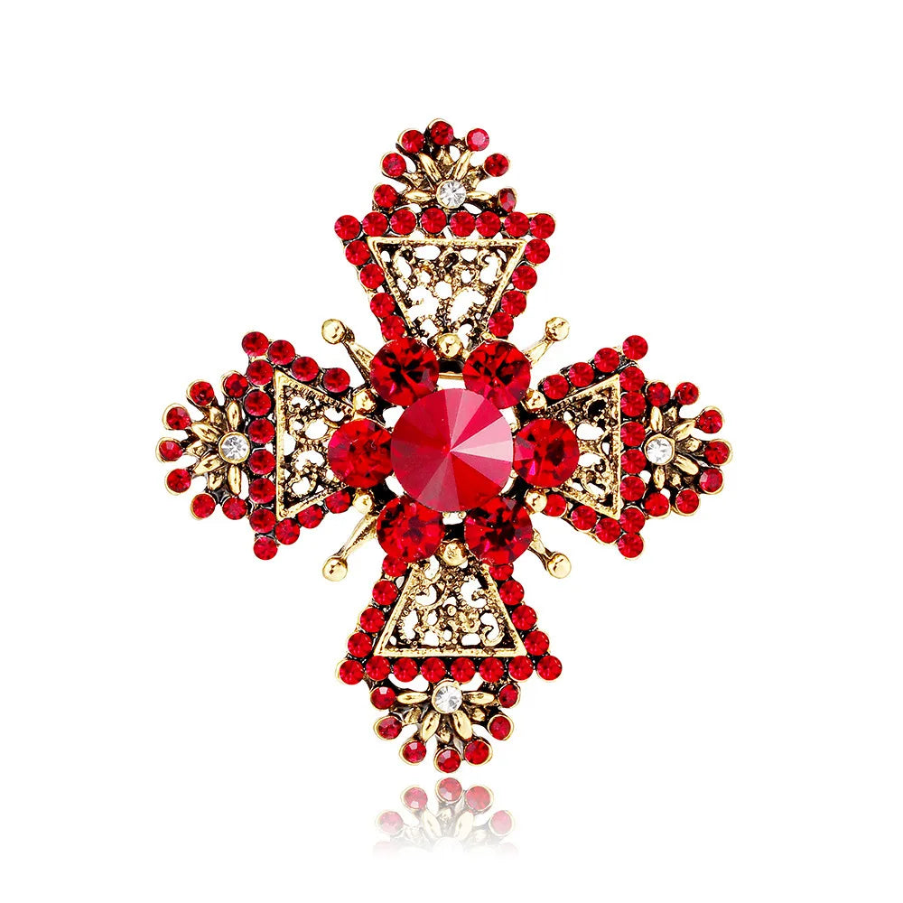 Fashion Elegant Glitter Rhinestone Brooches for Girls Sweet Vintage Retro Trendy Jewelry for Women Ladies Accessories Wholesale