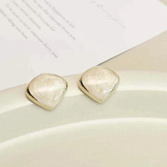Women Square Shape Minimalistic Small Stud Earring Fashion Elegant Simple Lightweight Bulk Jewelry Accessories for Female Causal