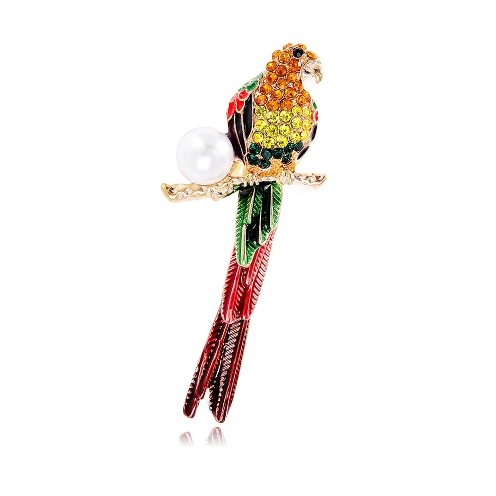 Fashion Simple Bird Glitter Sparkle Animals Sweet Brooches for Girls Stylish Charms Cute Pins Jewelry for Women Ladies Accessory