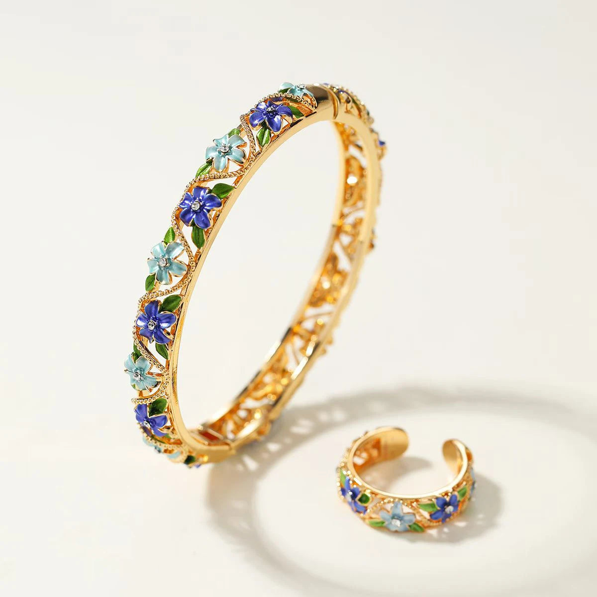 Fashion Trendy Dainty Glamorous Luxury Bangles Elegant Rings for Girls Charms Vintage Jewelry Sets for Women Ladies Accessories