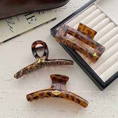 Classic Leopard Print Heart Shaped Bowknot Hair Claw Clips for Girls Elegant Fashion Hair Accessories for Women Ladies Trendy